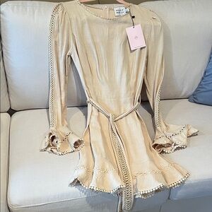 Hello Molly Cream Lace-Trimmed Dress